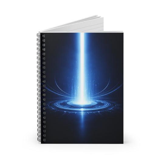 Blue Energy Beam Notebook spiral notebook | sci-fi light beam journal