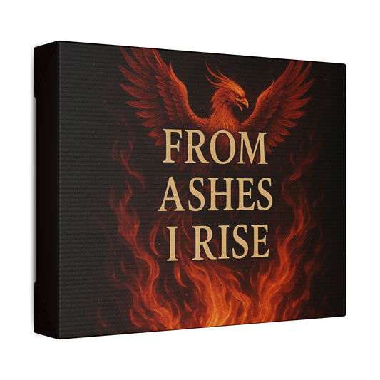 Canvas Wall Art - "From Ashes I Rise" Phoenix Inspirational Fire Print