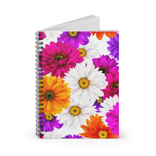 Bright Daisy Floral Spiral Notebook | Ruled Journal