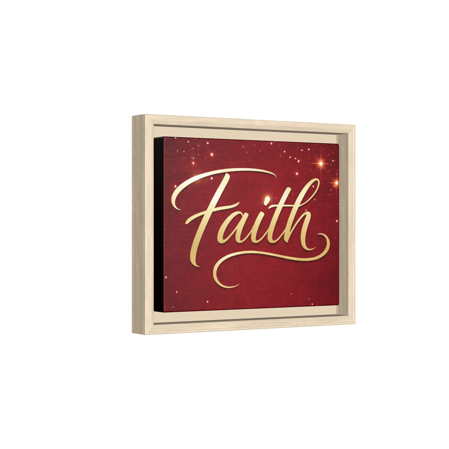 Faith Wall Art Canvas — Framed Red & Gold Holiday Print