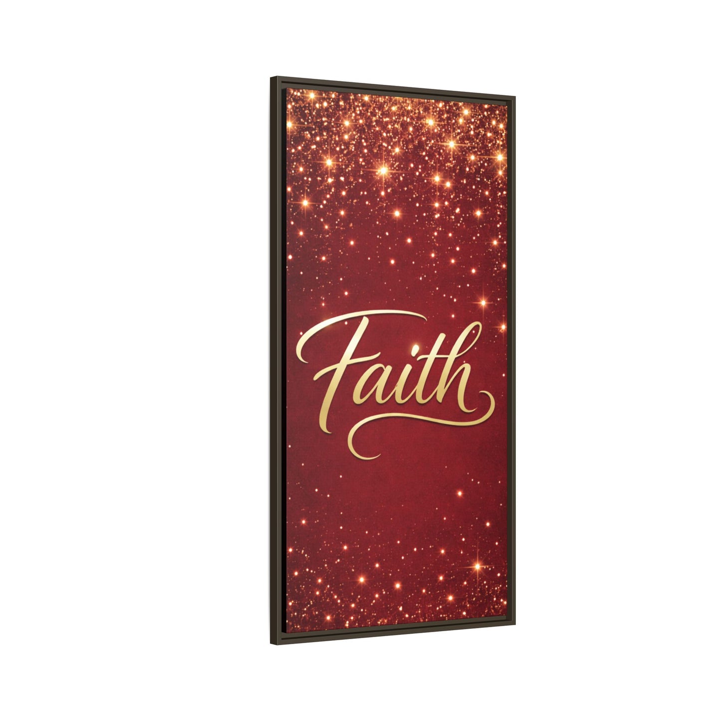 Faith Wall Art Canvas — Framed Red & Gold Holiday Print