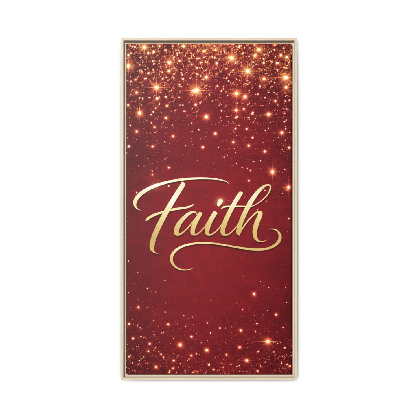 Faith Wall Art Canvas — Framed Red & Gold Holiday Print