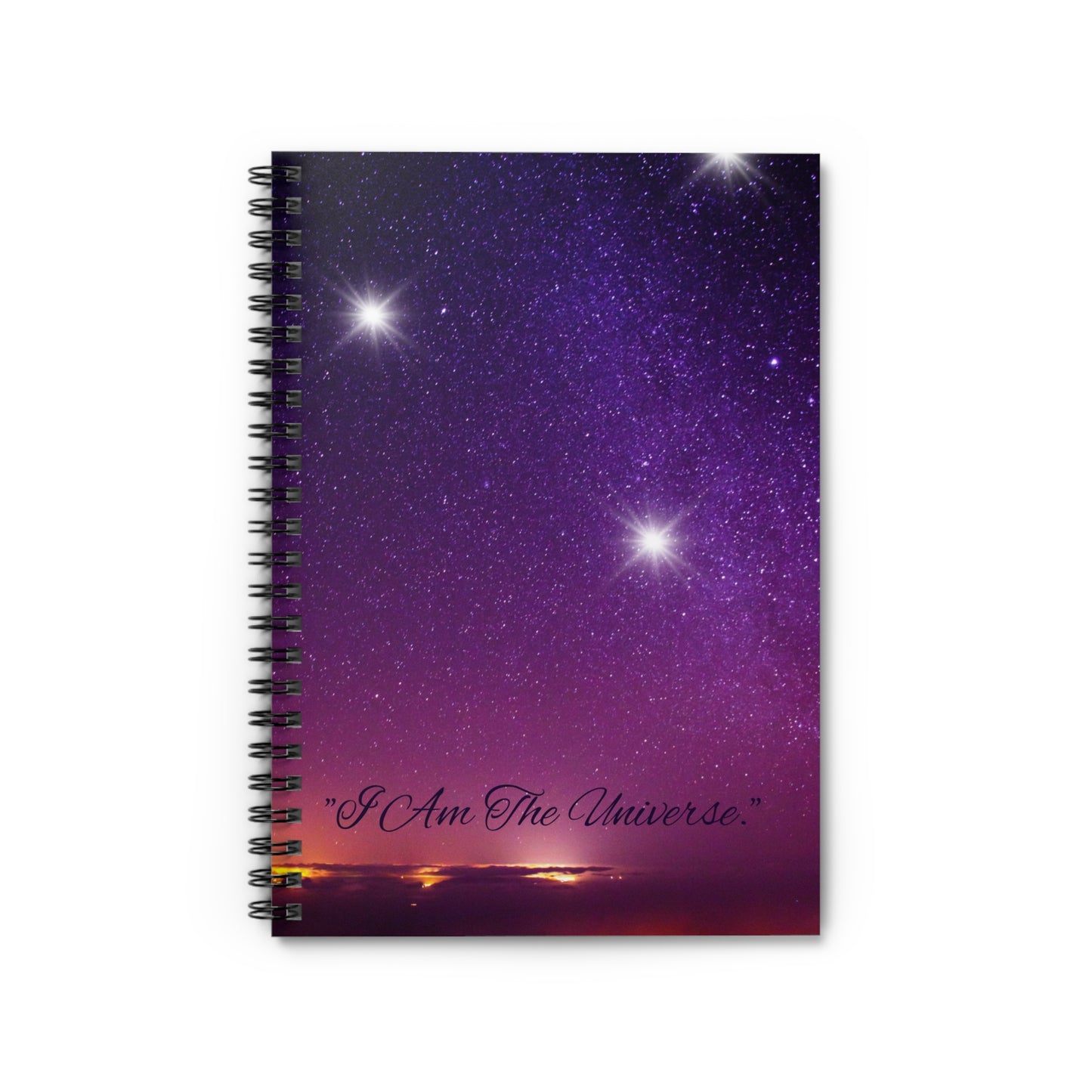 I Am The Universe Spiral Notebook | Ruled Journal, Purple Galaxy Stars