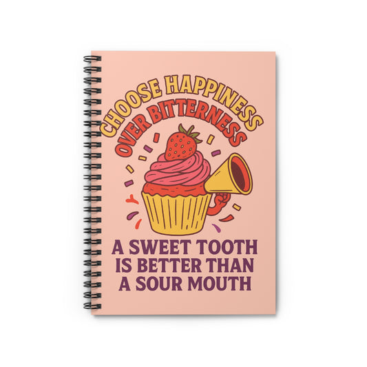 Choose Happiness cupcake illustration Spiral Notebook | ruled journal