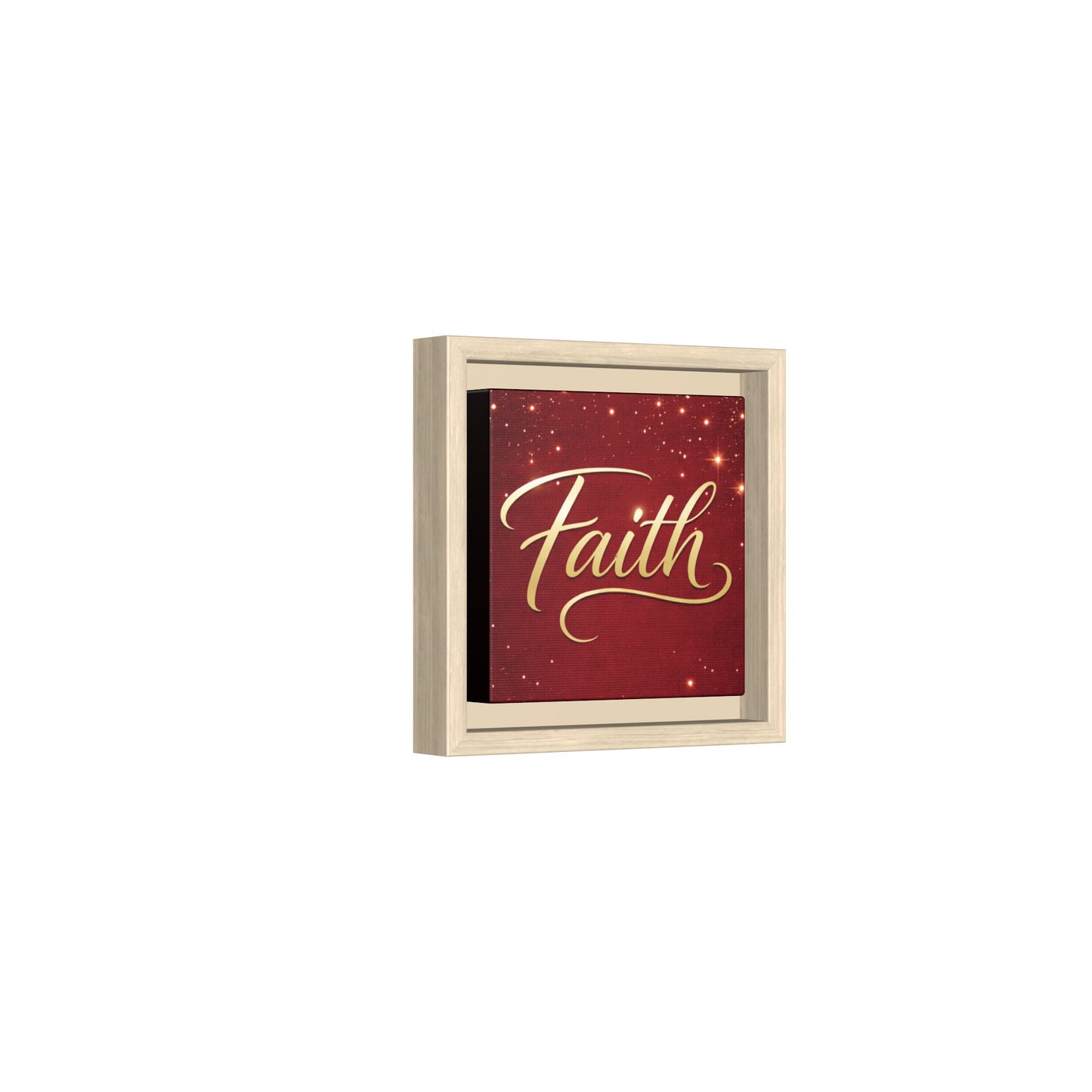 Faith Wall Art Canvas — Framed Red & Gold Holiday Print