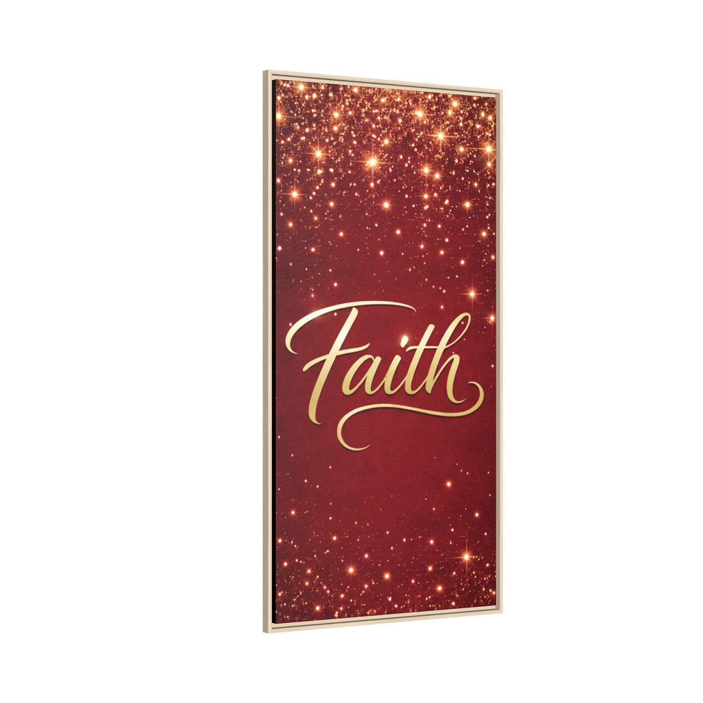 Faith Wall Art Canvas — Framed Red & Gold Holiday Print