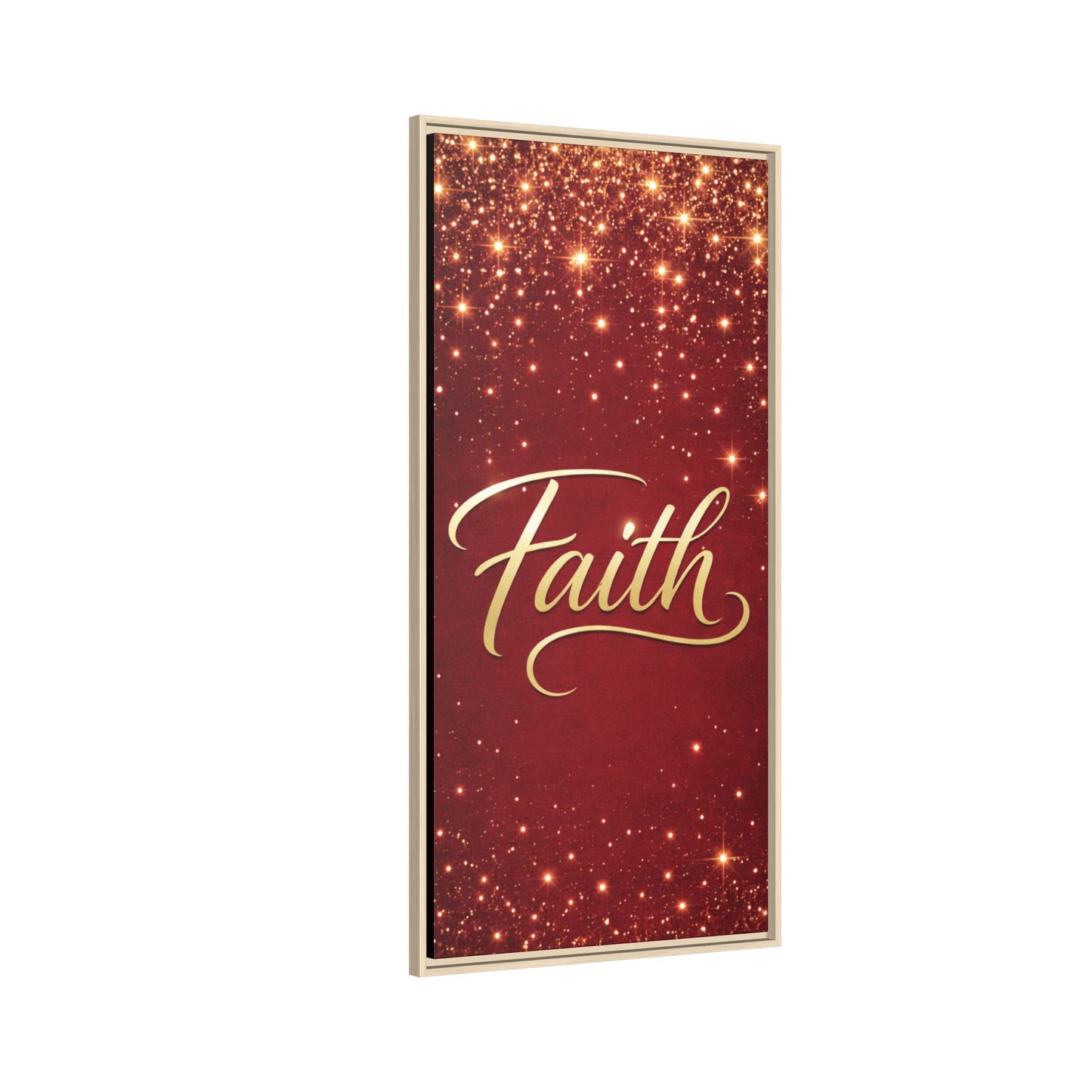 Faith Wall Art Canvas — Framed Red & Gold Holiday Print
