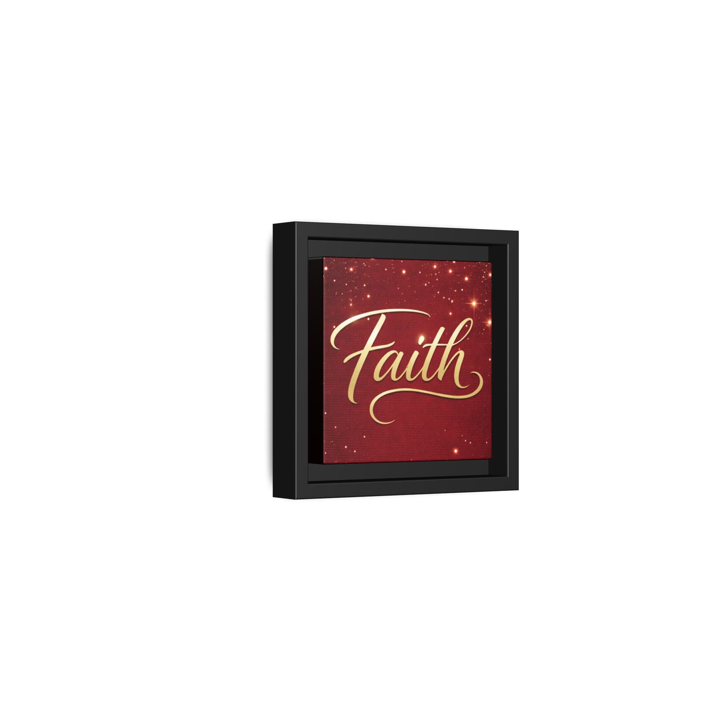 Faith Wall Art Canvas — Framed Red & Gold Holiday Print