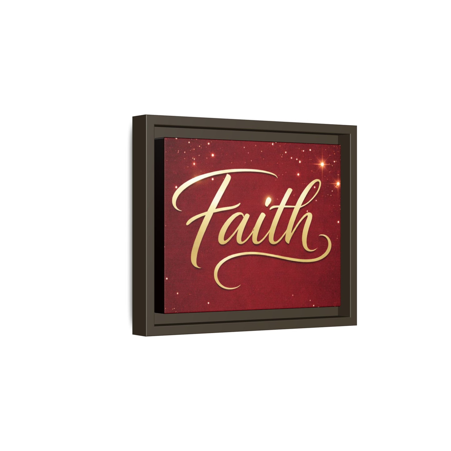 Faith Wall Art Canvas — Framed Red & Gold Holiday Print