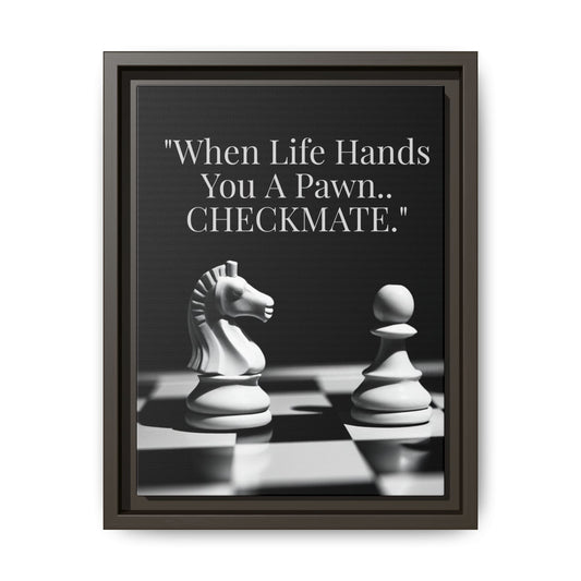 Checkmate Chess Knight and Pawn Matte Canvas