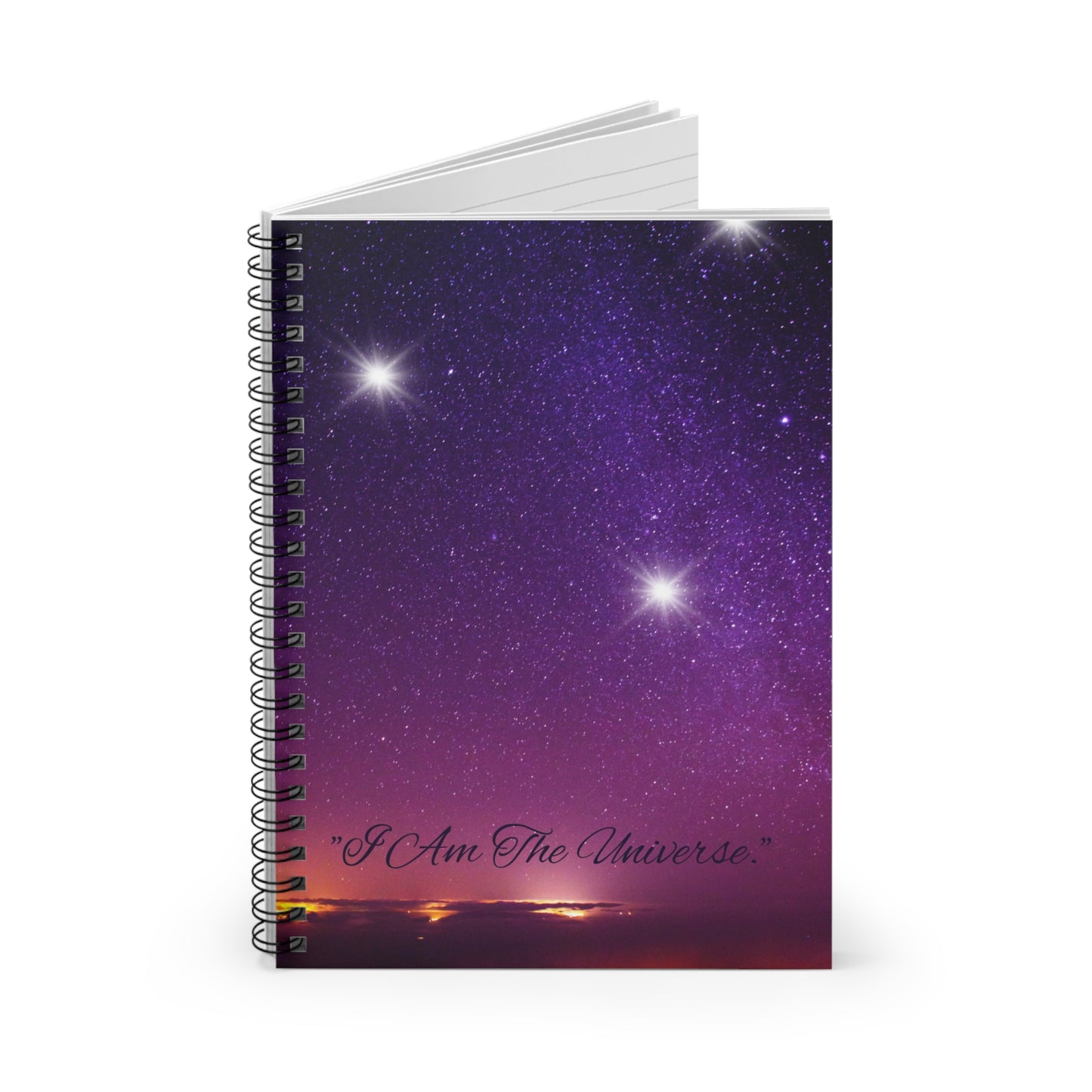 I Am The Universe Spiral Notebook | Ruled Journal, Purple Galaxy Stars