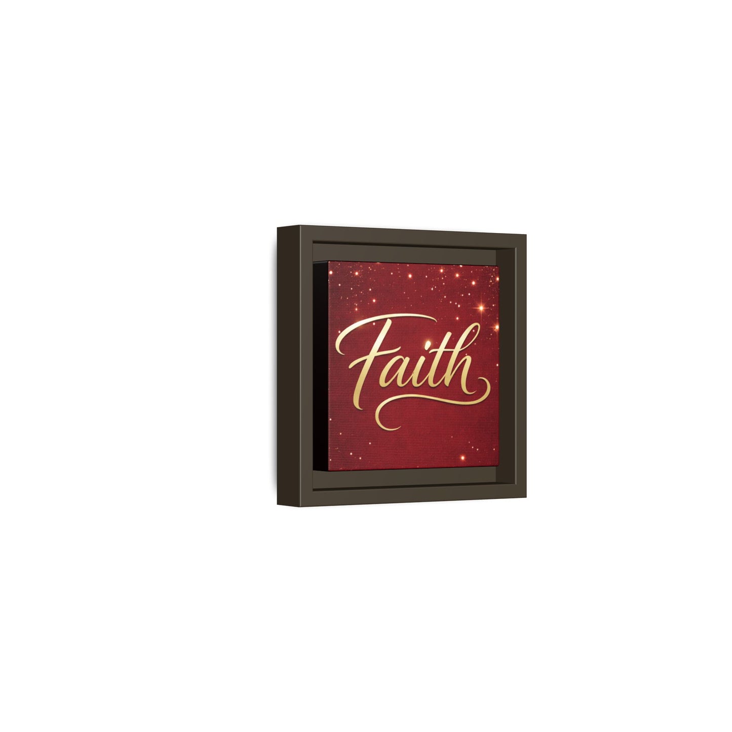 Faith Wall Art Canvas — Framed Red & Gold Holiday Print