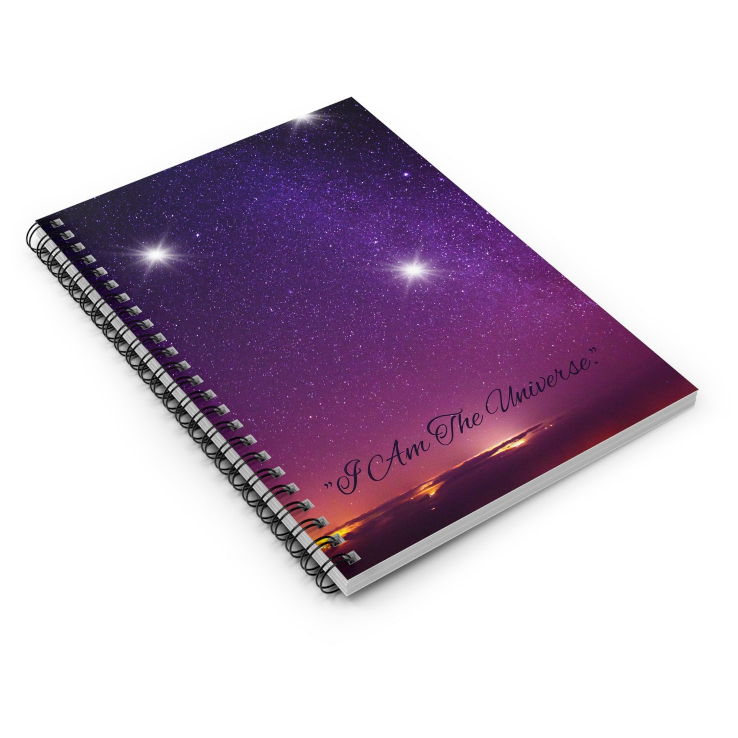 I Am The Universe Spiral Notebook | Ruled Journal, Purple Galaxy Stars