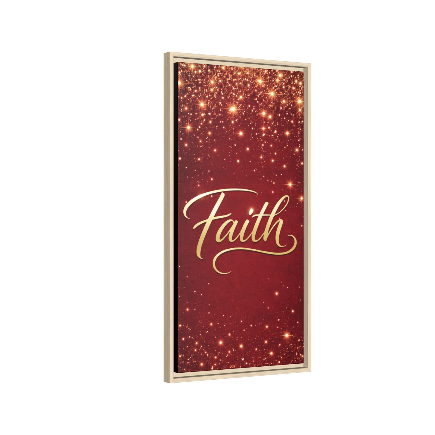Faith Wall Art Canvas — Framed Red & Gold Holiday Print