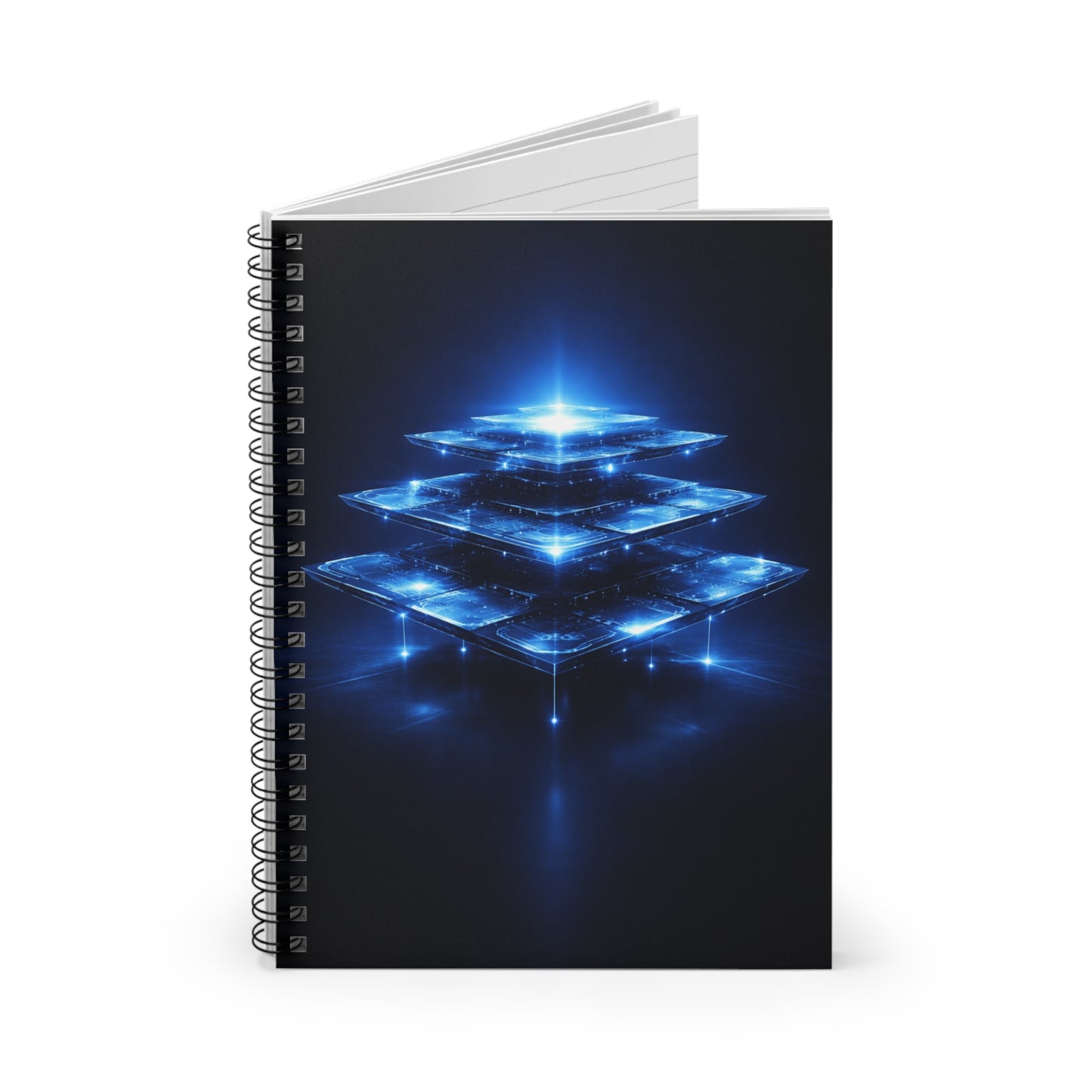 Futuristic Glowing Pyramid Spiral Notebook | Ruled Journal