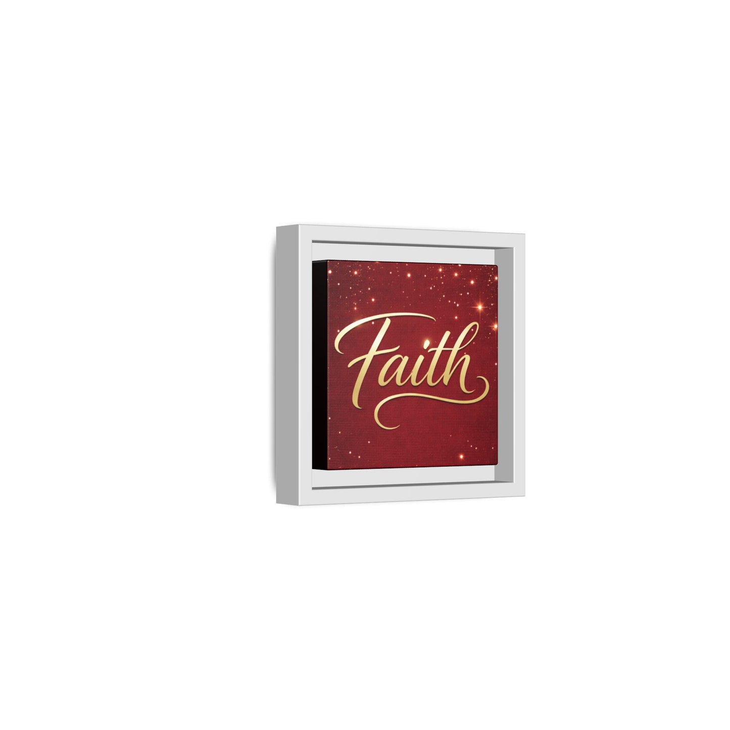 Faith Wall Art Canvas — Framed Red & Gold Holiday Print