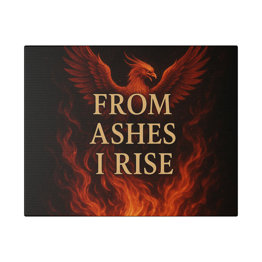 Canvas Wall Art - "From Ashes I Rise" Phoenix Inspirational Fire Print