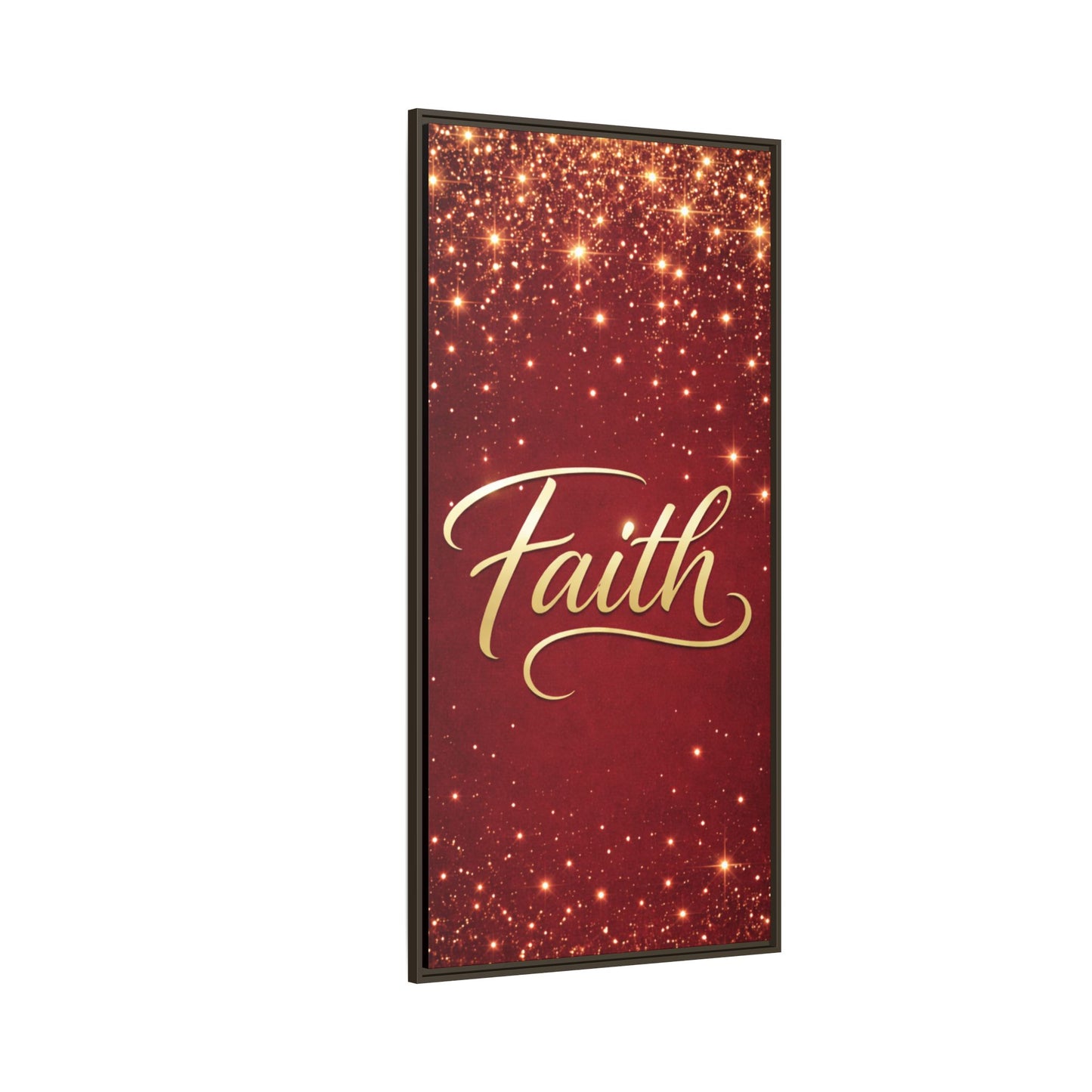 Faith Wall Art Canvas — Framed Red & Gold Holiday Print