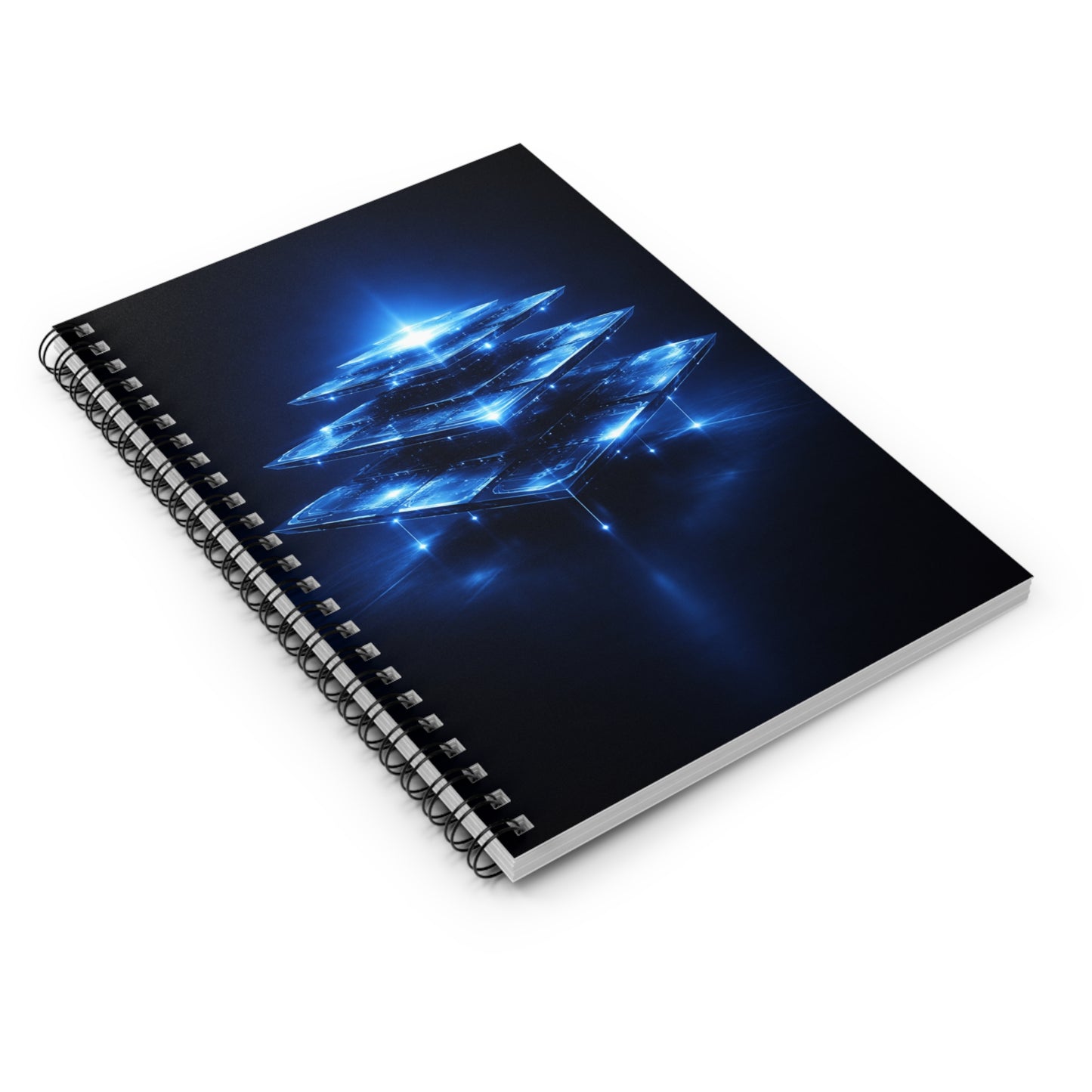 Futuristic Glowing Pyramid Spiral Notebook | Ruled Journal