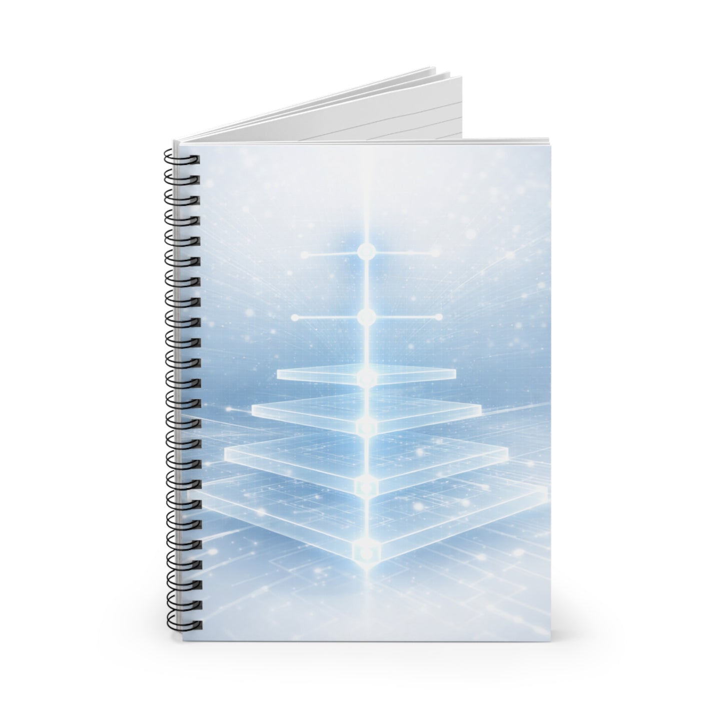 Glowing Geometric Tree Spiral Notebook | Ruled Journal